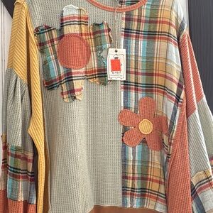 Easel Multicolor Patchwork Sweater